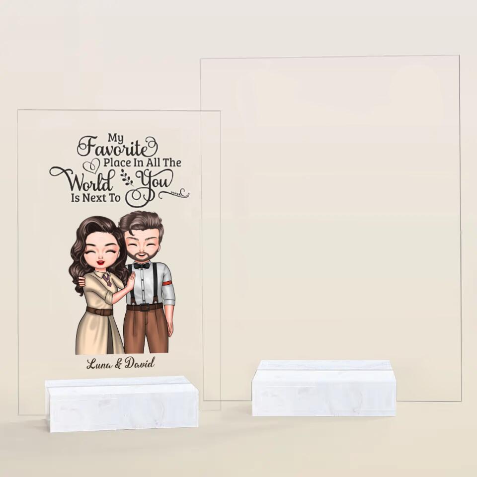 Personalized Acrylic Plaque - Gift For Couple - My Favorite Place Is You ARND036
