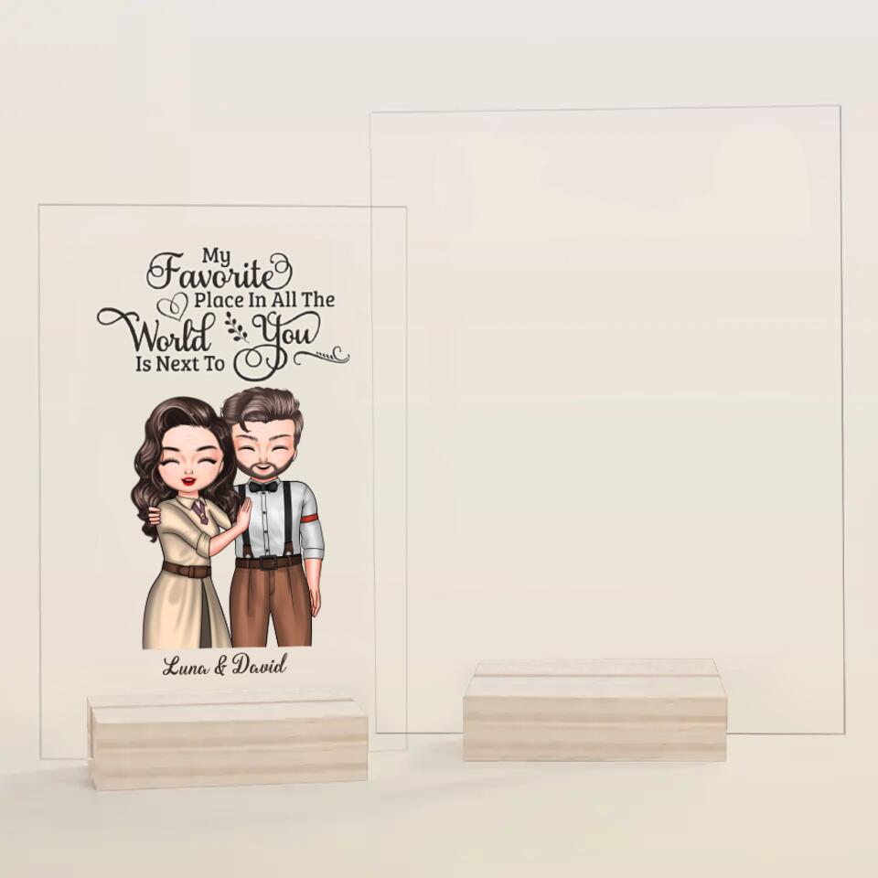 Personalized Acrylic Plaque - Gift For Couple - My Favorite Place Is You ARND036