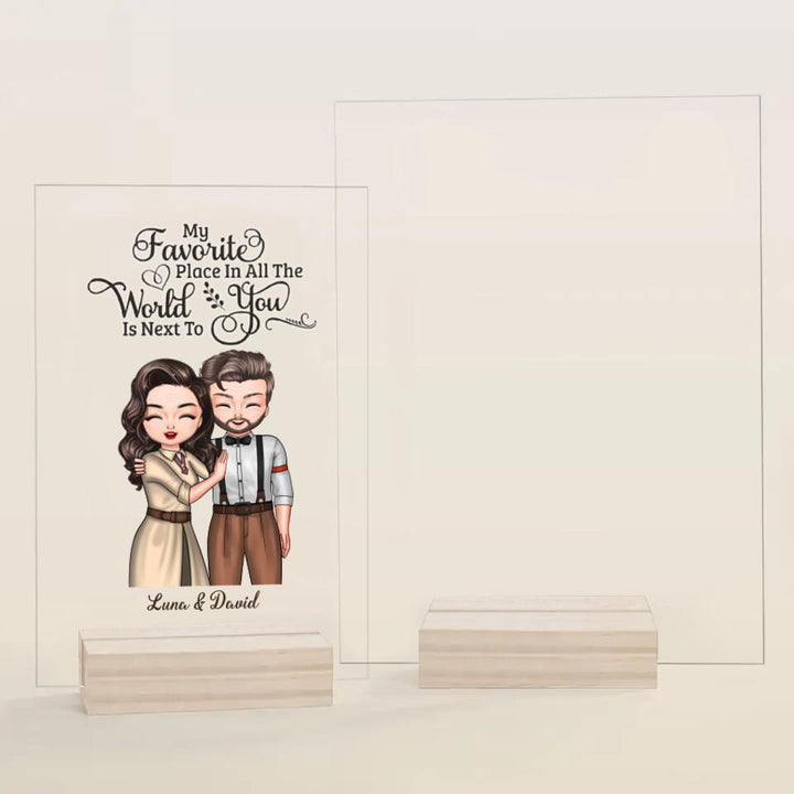 Personalized Acrylic Plaque - Gift For Couple - My Favorite Place Is You ARND036