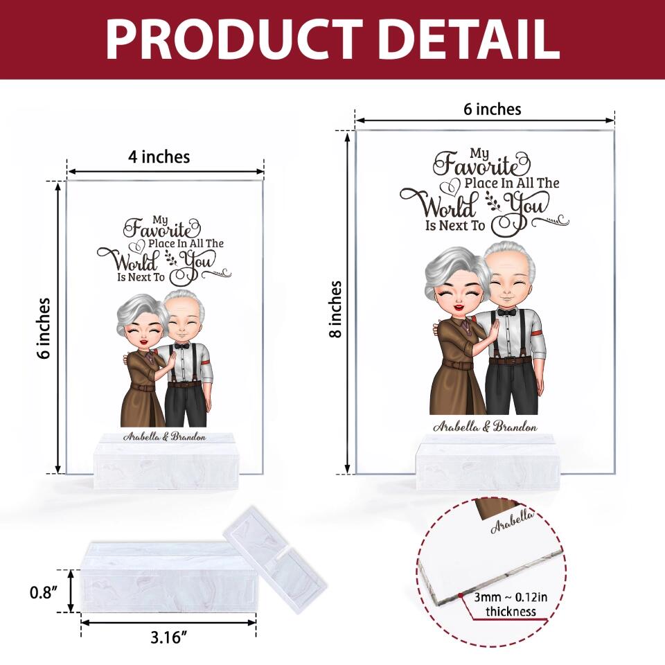 Personalized Acrylic Plaque - Gift For Couple - My Favorite Place Is You ARND036