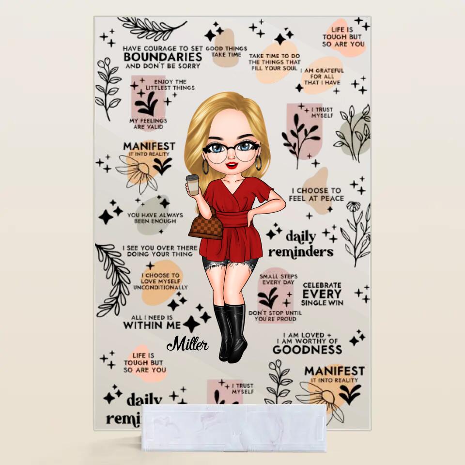 Personalized Acrylic Plaque - Gift For Friend - Daily Affirmation Mental Health Awareness ARND0014