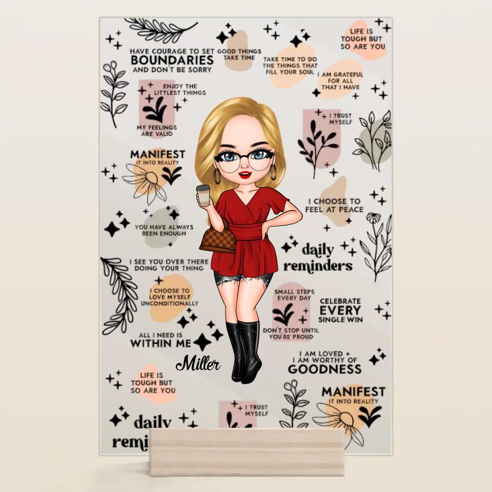 Personalized Acrylic Plaque - Gift For Friend - Daily Affirmation Mental Health Awareness ARND0014