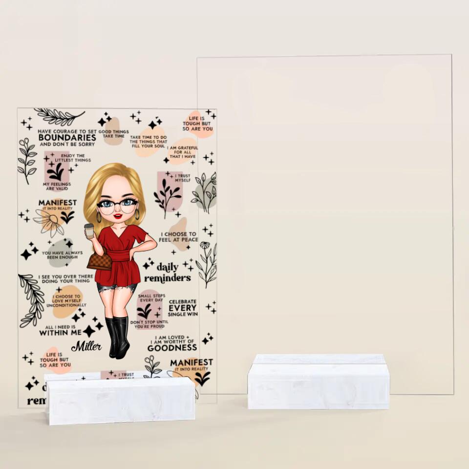 Personalized Acrylic Plaque - Gift For Friend - Daily Affirmation Mental Health Awareness ARND0014