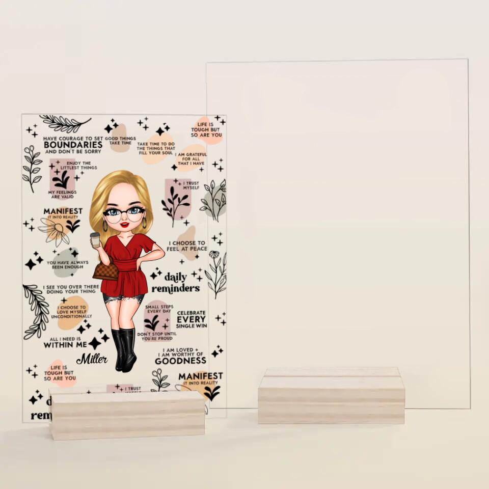 Personalized Acrylic Plaque - Gift For Friend - Daily Affirmation Mental Health Awareness ARND0014