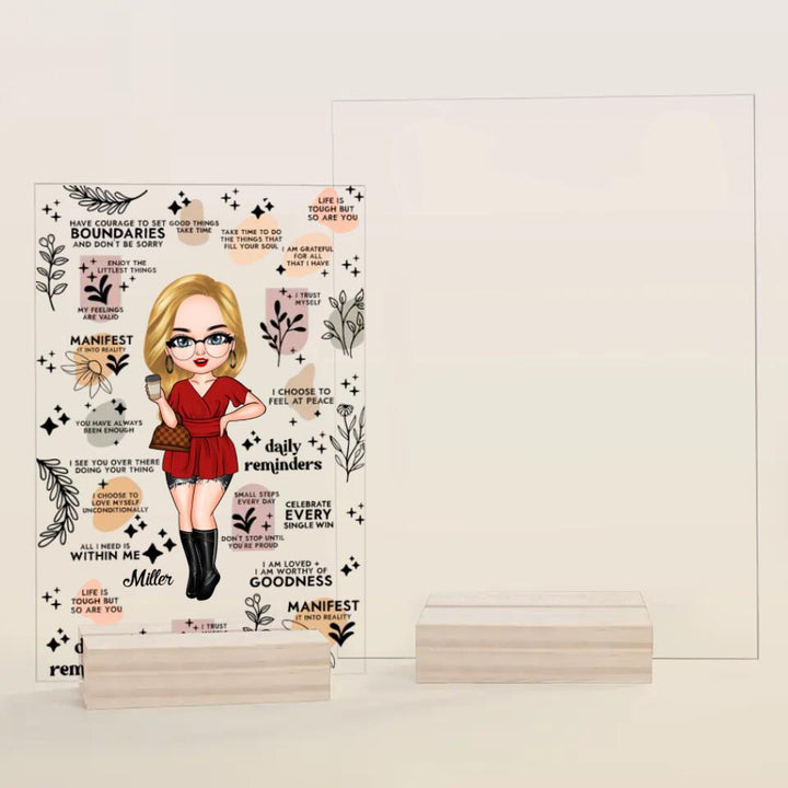 Personalized Acrylic Plaque - Gift For Friend - Daily Affirmation Mental Health Awareness ARND0014