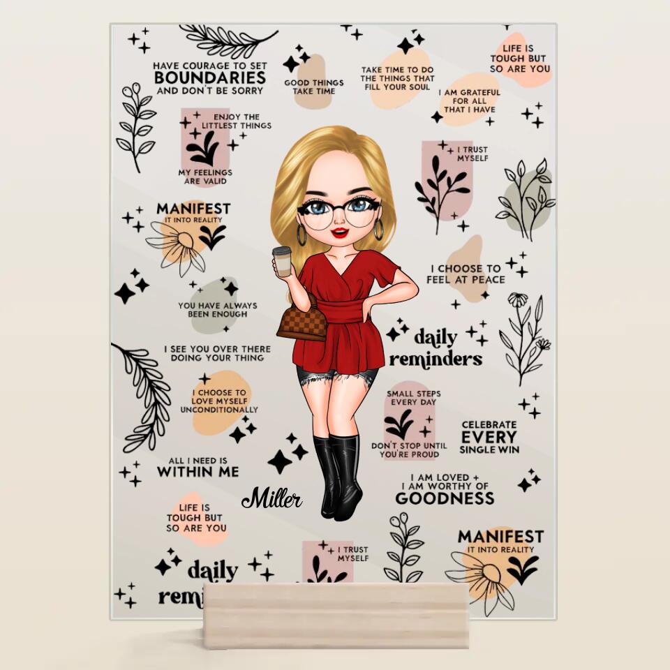 Personalized Acrylic Plaque - Gift For Friend - Daily Affirmation Mental Health Awareness ARND0014