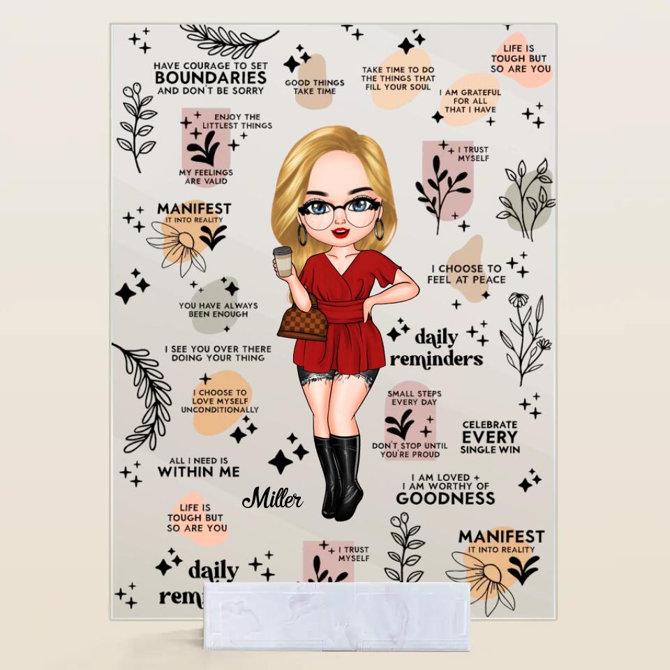 Personalized Acrylic Plaque - Gift For Friend - Daily Affirmation Mental Health Awareness ARND0014