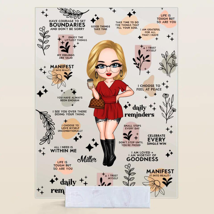 Personalized Acrylic Plaque - Gift For Friend - Daily Affirmation Mental Health Awareness ARND0014