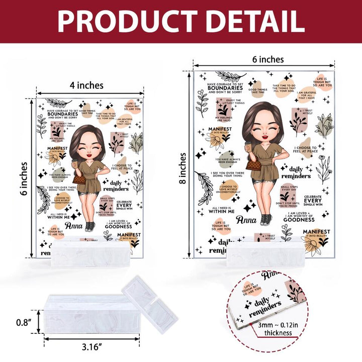 Personalized Acrylic Plaque - Gift For Friend - Daily Affirmation Mental Health Awareness ARND0014