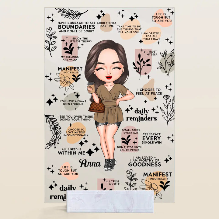 Personalized Acrylic Plaque - Gift For Friend - Daily Affirmation Mental Health Awareness ARND0014