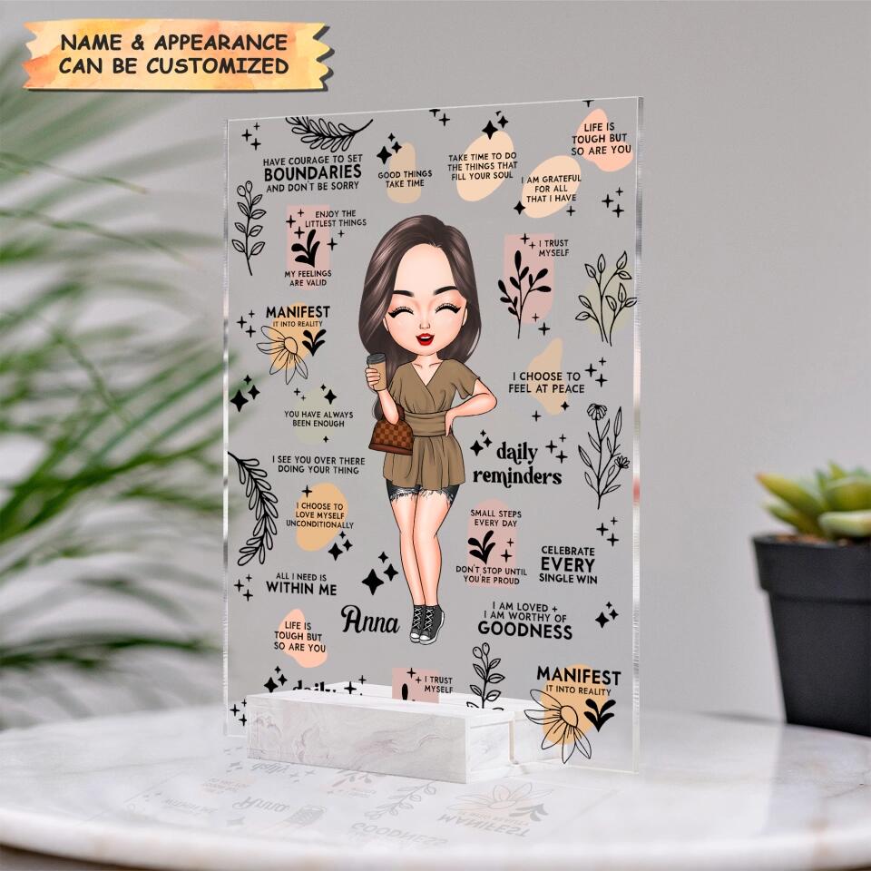 Personalized Acrylic Plaque - Gift For Friend - Daily Affirmation Mental Health Awareness ARND0014