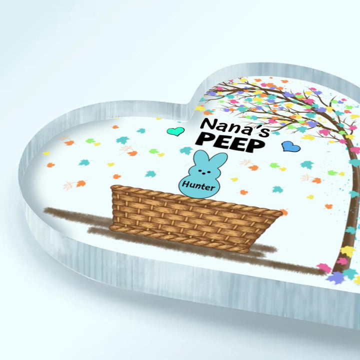 Personalized Heart-shaped Acrylic Plaque - Gift For Grandma - Grandma's Peeps ARND005