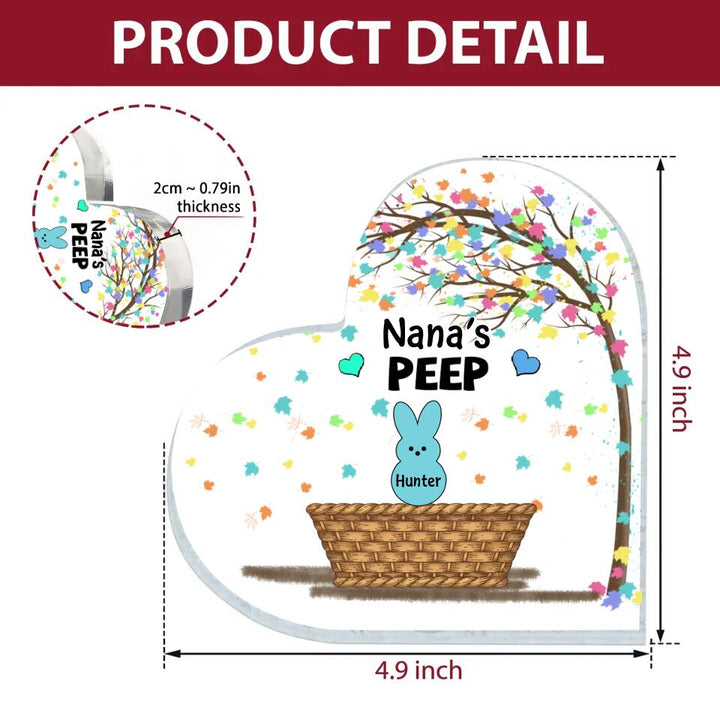 Personalized Heart-shaped Acrylic Plaque - Gift For Grandma - Grandma's Peeps ARND005