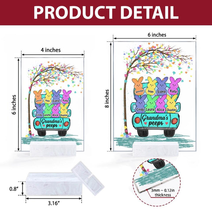 Grandma Peeps Easter - Personalized Acrylic Plaque - Easter Gift For Grandma