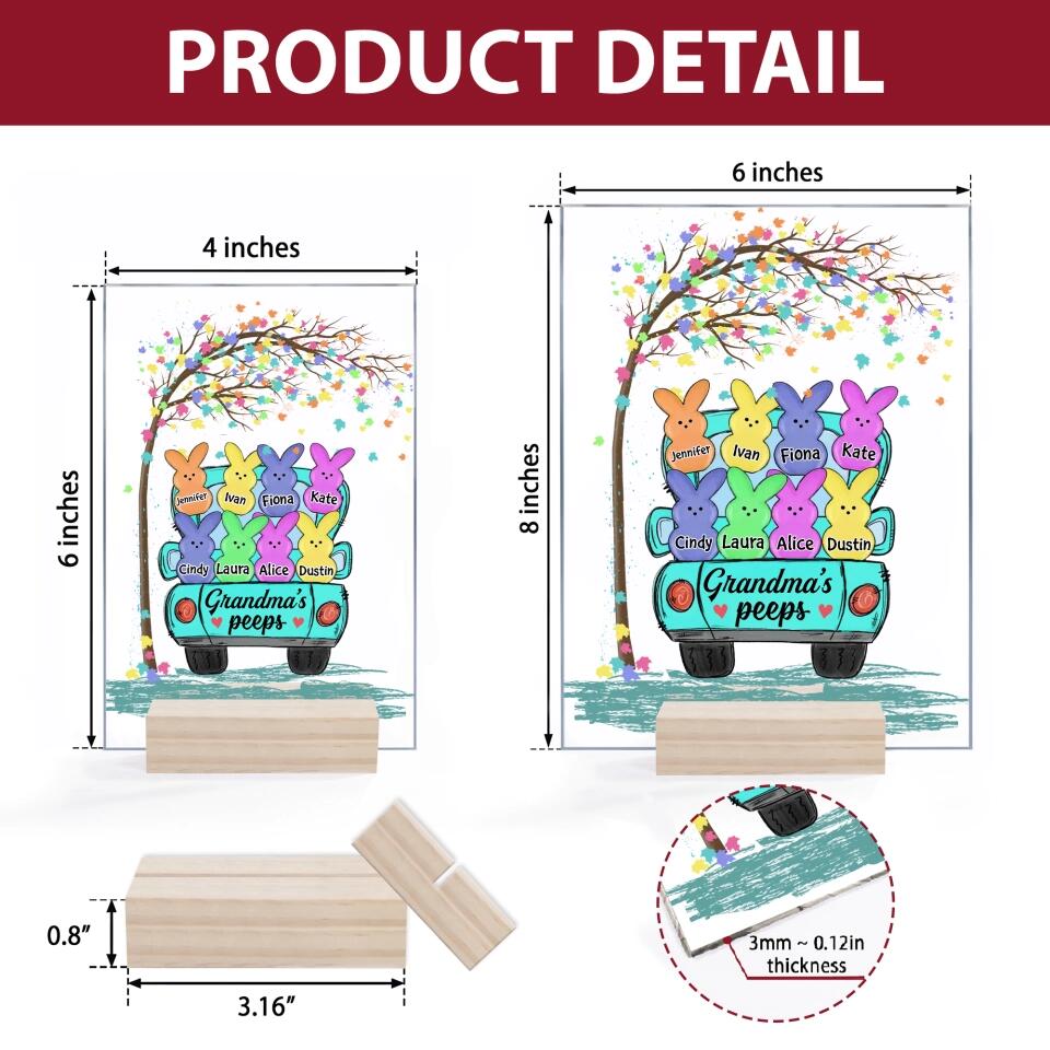 Grandma Peeps Easter - Personalized Acrylic Plaque - Easter Gift For Grandma