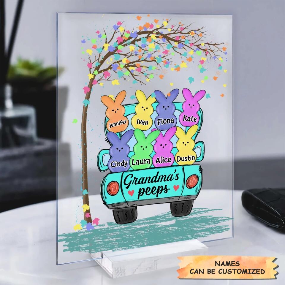 Grandma Peeps Easter - Personalized Acrylic Plaque - Easter Gift For Grandma