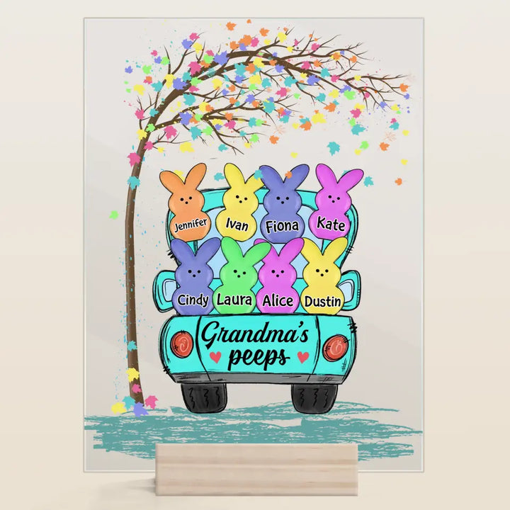Grandma Peeps Easter - Personalized Acrylic Plaque - Easter Gift For Grandma