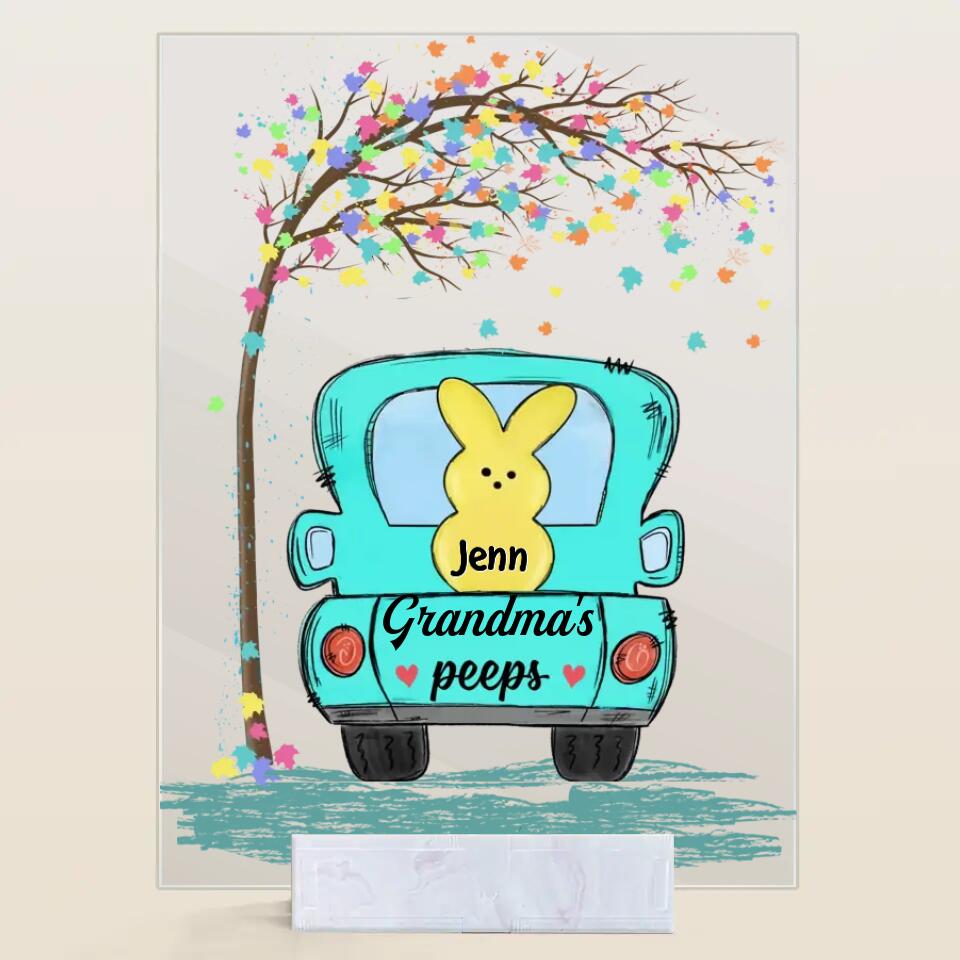 Grandma Peeps Easter - Personalized Acrylic Plaque - Easter Gift For Grandma