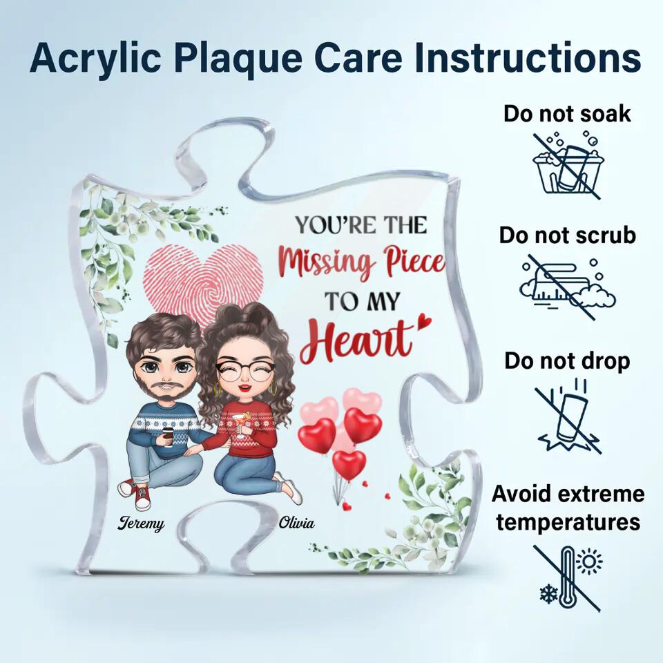 Personalized Puzzle Acrylic Plaque - Gift For Couple - You're My Missing Piece To My Heart ARND018