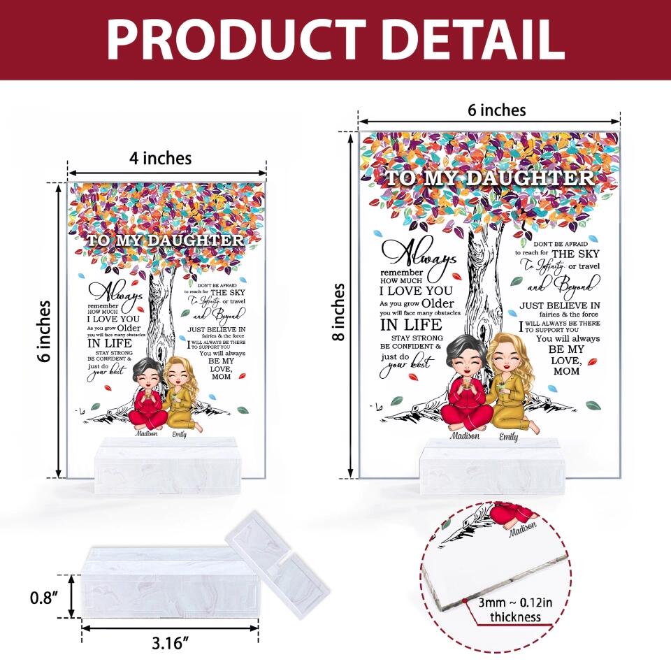 Personalized Acrylic Plaque - Gift For Family - To My Daughter ARND037