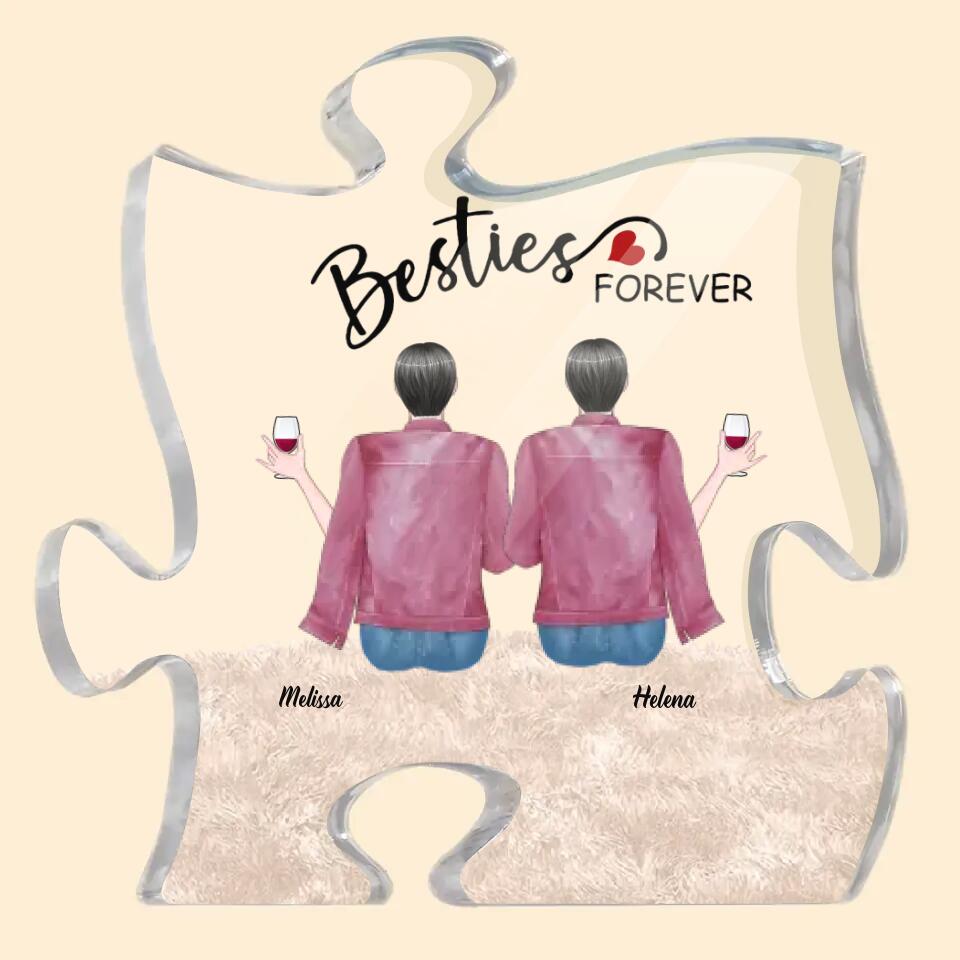 Personalized Puzzle Acrylic Plaque - Gift For Friend - Besties Forever ARND005