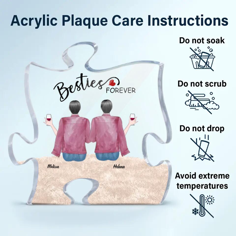 Personalized Puzzle Acrylic Plaque - Gift For Friend - Besties Forever ARND005