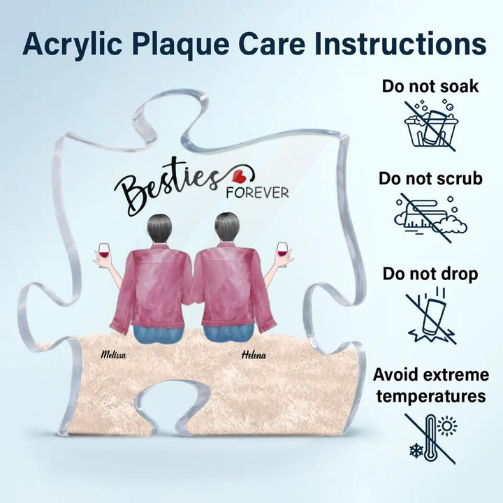 Personalized Puzzle Acrylic Plaque - Gift For Friend - Besties Forever ARND005