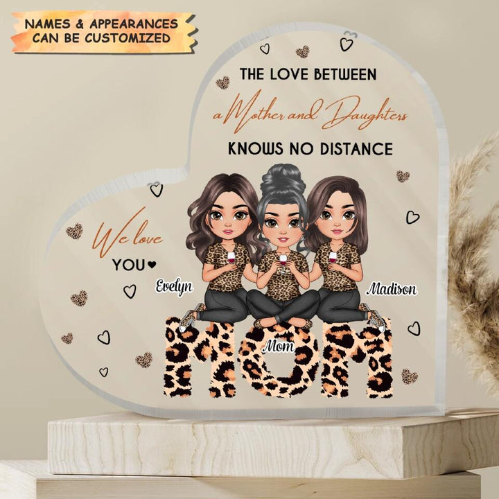 Personalized Heart-shaped Acrylic Plaque - Gift For Mom - We love you ARND005