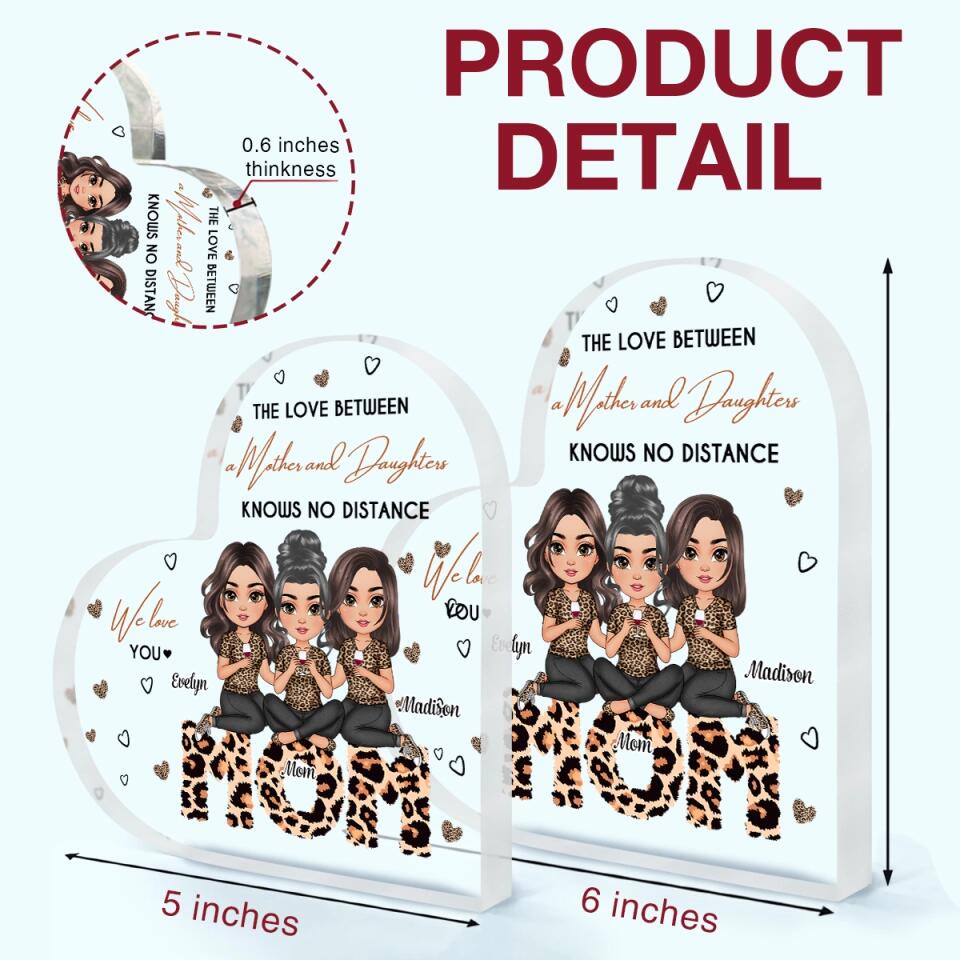 Personalized Heart-shaped Acrylic Plaque - Gift For Mom - We love you ARND005