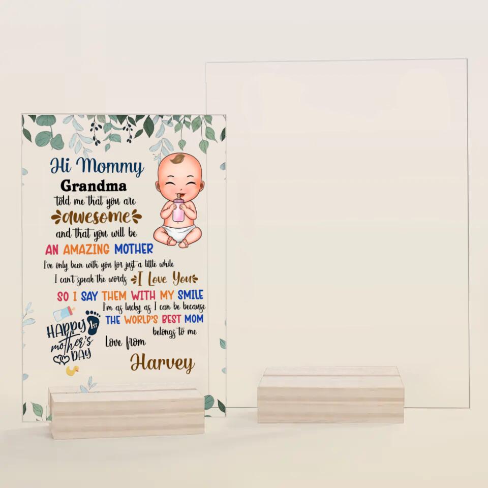 Personalized Acrylic Plaque - Gift For Mom - World's Best Mom ARND018