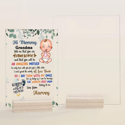 Personalized Acrylic Plaque - Gift For Mom - World's Best Mom ARND018