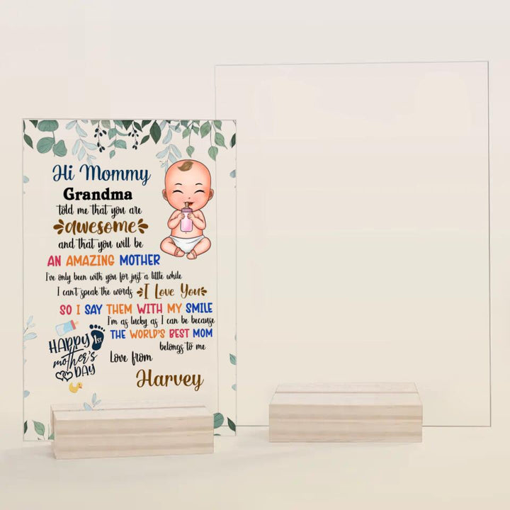 Personalized Acrylic Plaque - Gift For Mom - World's Best Mom ARND018