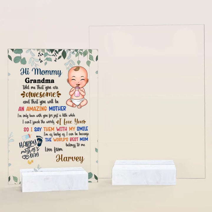 Personalized Acrylic Plaque - Gift For Mom - World's Best Mom ARND018