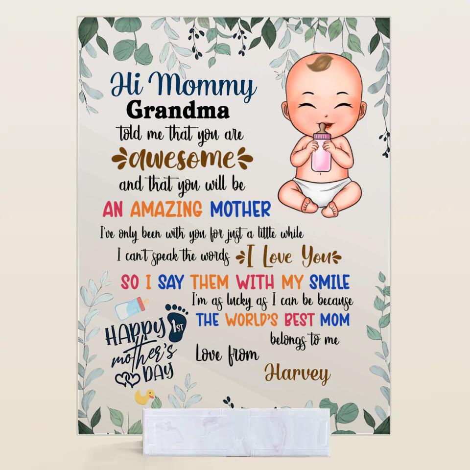 Personalized Acrylic Plaque - Gift For Mom - World's Best Mom ARND018