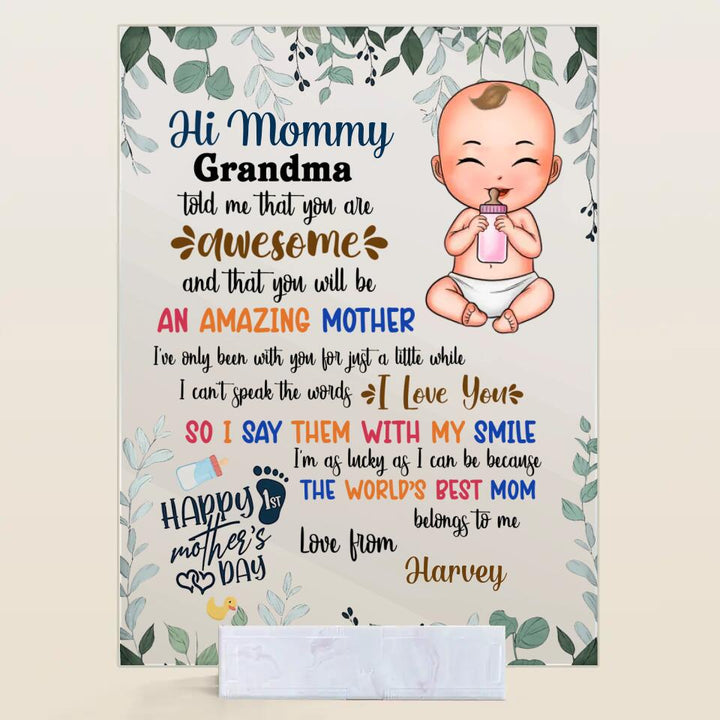 Personalized Acrylic Plaque - Gift For Mom - World's Best Mom ARND018