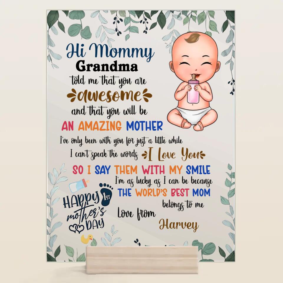 Personalized Acrylic Plaque - Gift For Mom - World's Best Mom ARND018