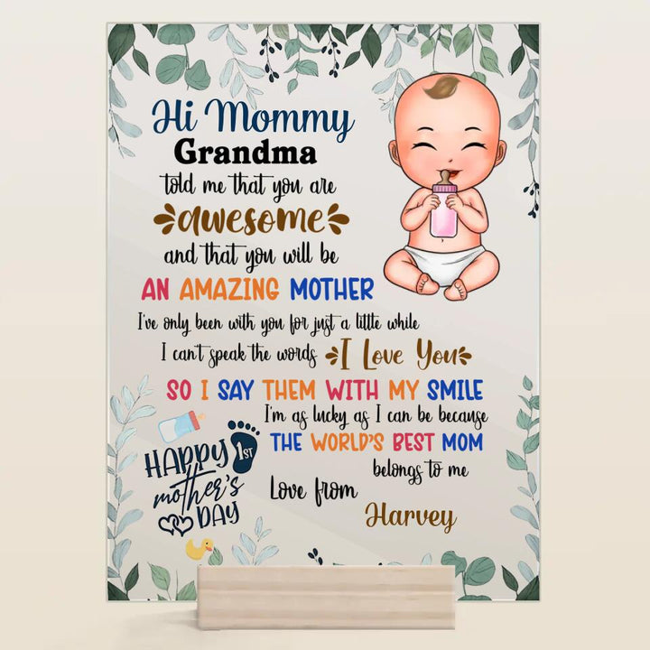 Personalized Acrylic Plaque - Gift For Mom - World's Best Mom ARND018