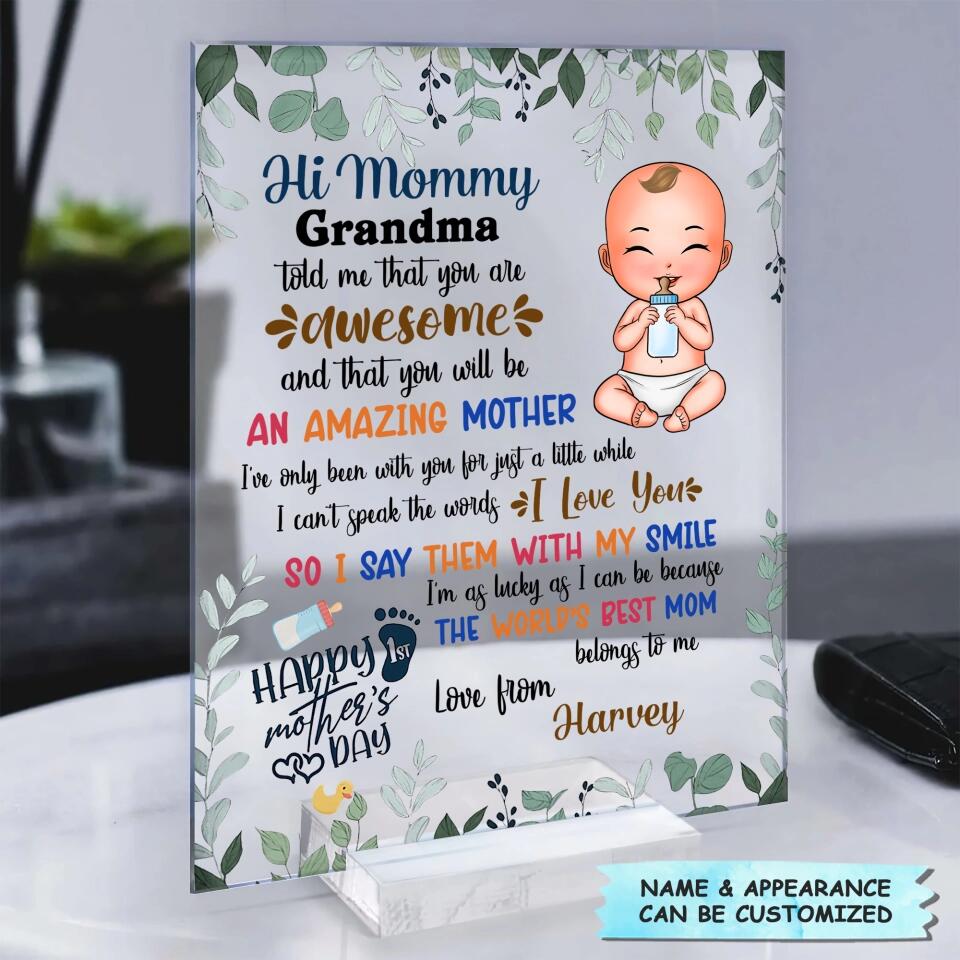 Personalized Acrylic Plaque - Gift For Mom - World's Best Mom ARND018