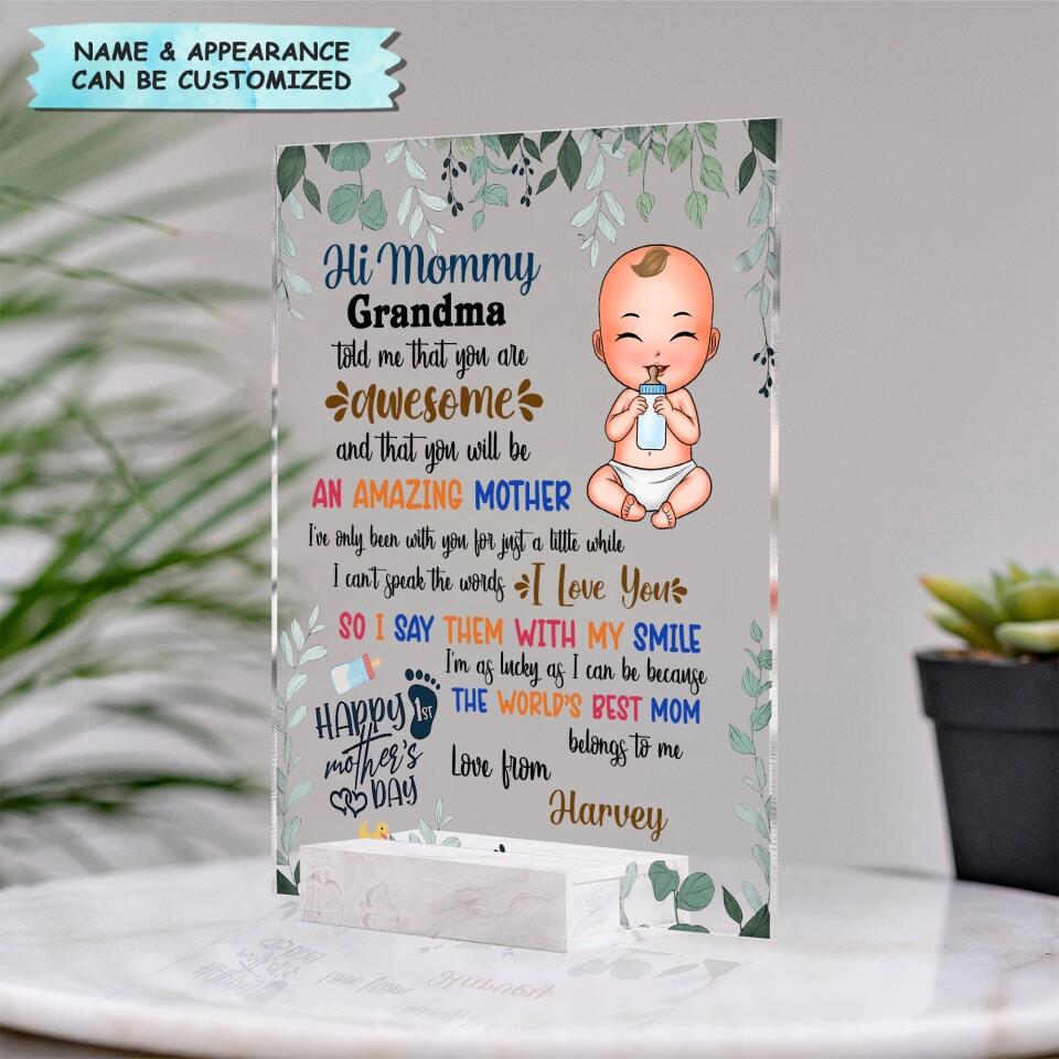 Personalized Acrylic Plaque - Gift For Mom - World's Best Mom ARND018