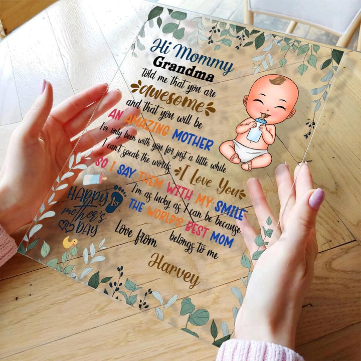 Personalized Acrylic Plaque - Gift For Mom - World's Best Mom ARND018