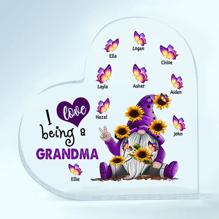 Personalized Heart-shaped Acrylic Plaque - Gift For Grandma - I Love Being A Grandma ARND036