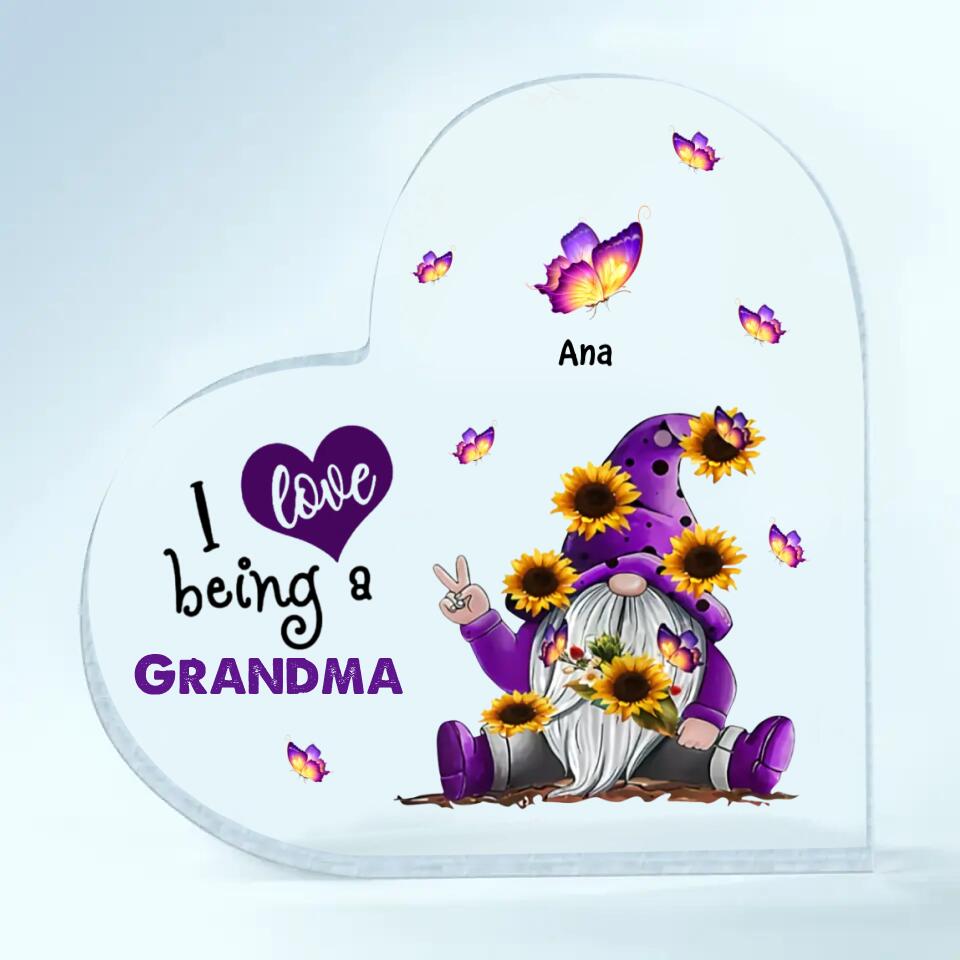 Personalized Heart-shaped Acrylic Plaque - Gift For Grandma - I Love Being A Grandma ARND036