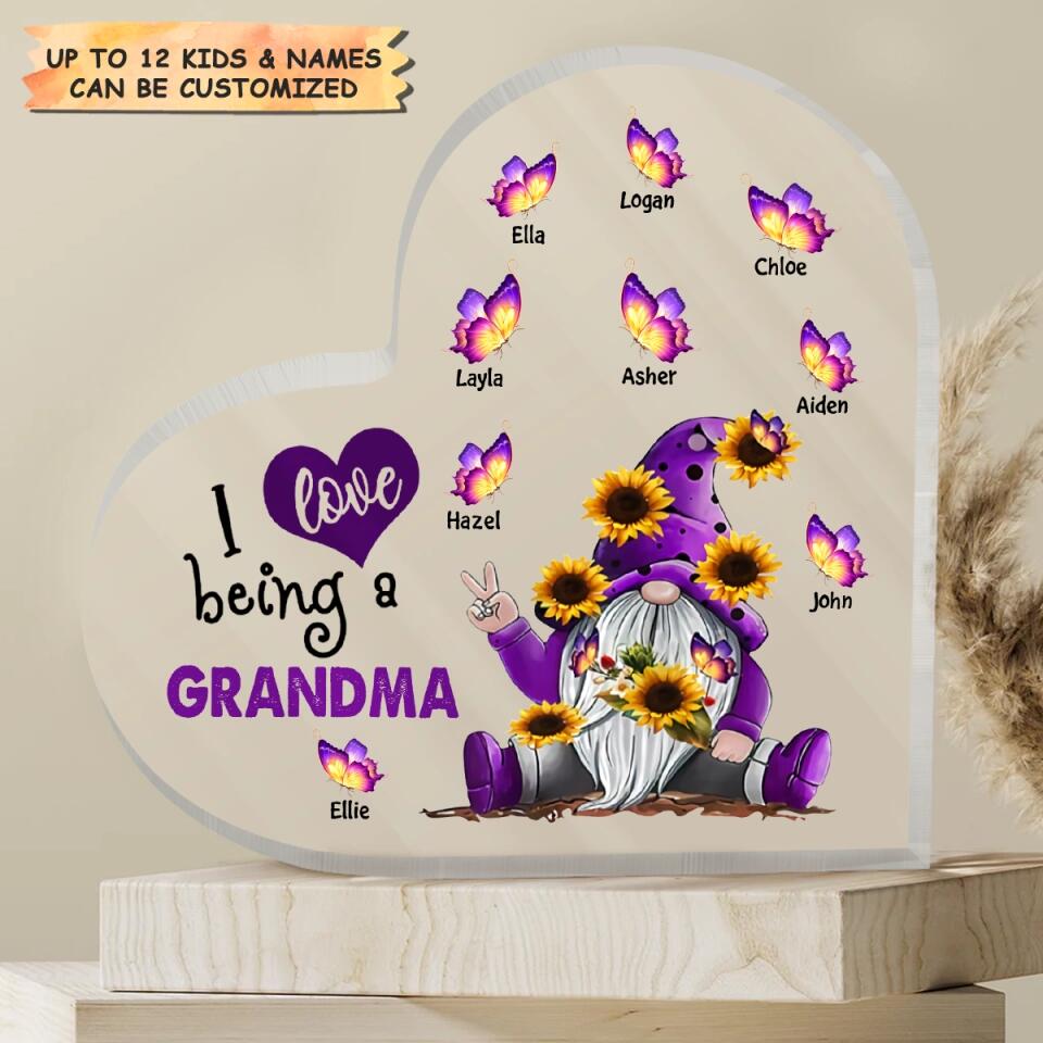 Personalized Heart-shaped Acrylic Plaque - Gift For Grandma - I Love Being A Grandma ARND036