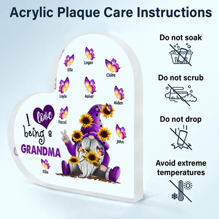 Personalized Heart-shaped Acrylic Plaque - Gift For Grandma - I Love Being A Grandma ARND036