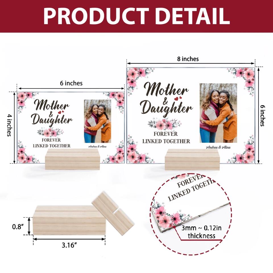 Personalized Acrylic Plaque - Gift For Family Member - Mother And Daughters ARND005