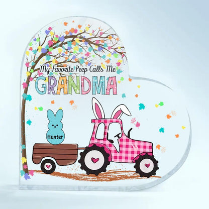 My Favourite Peeps Call Me Nana  - Personalized Heart-shaped Acrylic Plaque - Easter Gift For Grandma