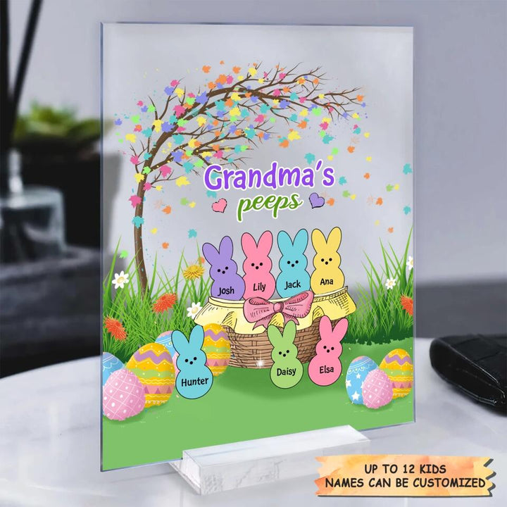 Grandma's Peeps  - Personalized Acrylic Plaque - Easter Gift For Grandma & Mom