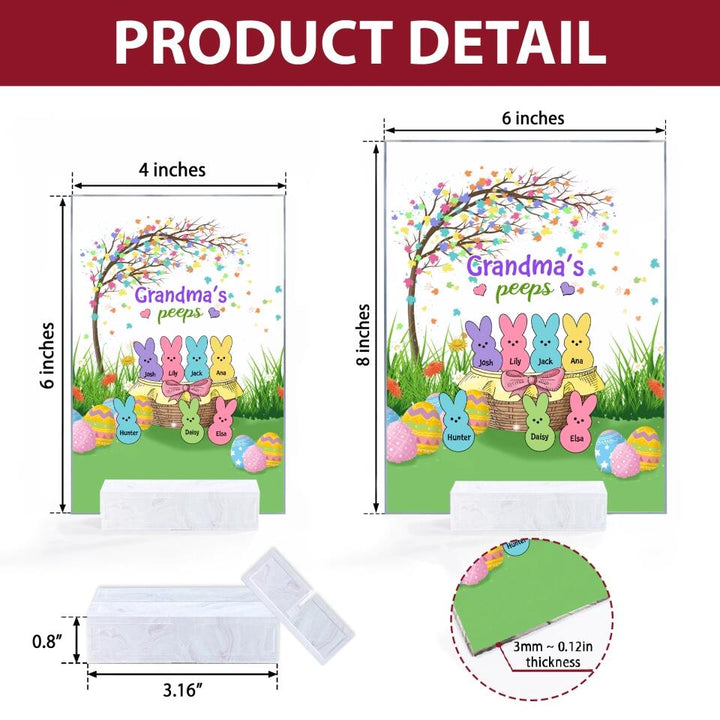 Grandma's Peeps  - Personalized Acrylic Plaque - Easter Gift For Grandma & Mom