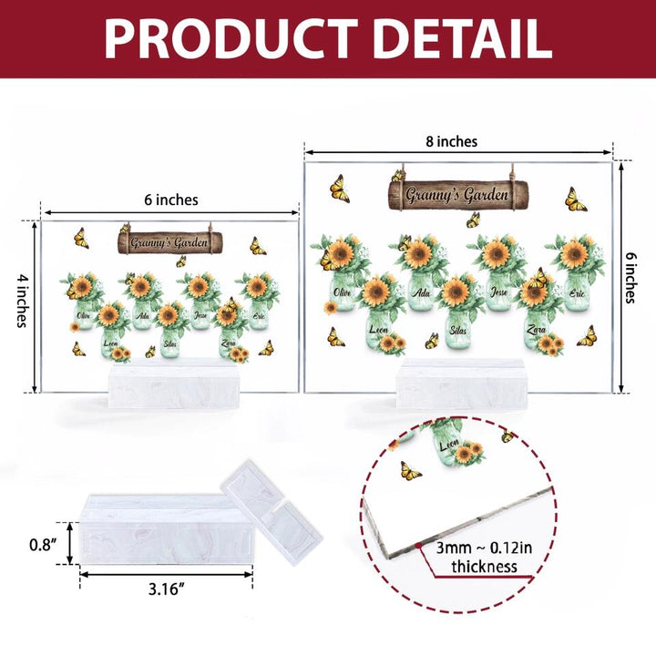 Personalized Acrylic Plaque - Gift For Grandma - Grandma's Garden ARND037