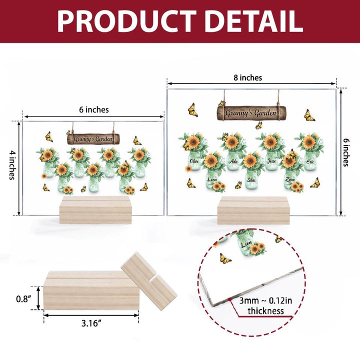 Personalized Acrylic Plaque - Gift For Grandma - Grandma's Garden ARND037